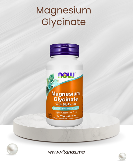 NOW Foods, Glycinate de magnésium avec BioPerine®, 60 capsules végétariennes