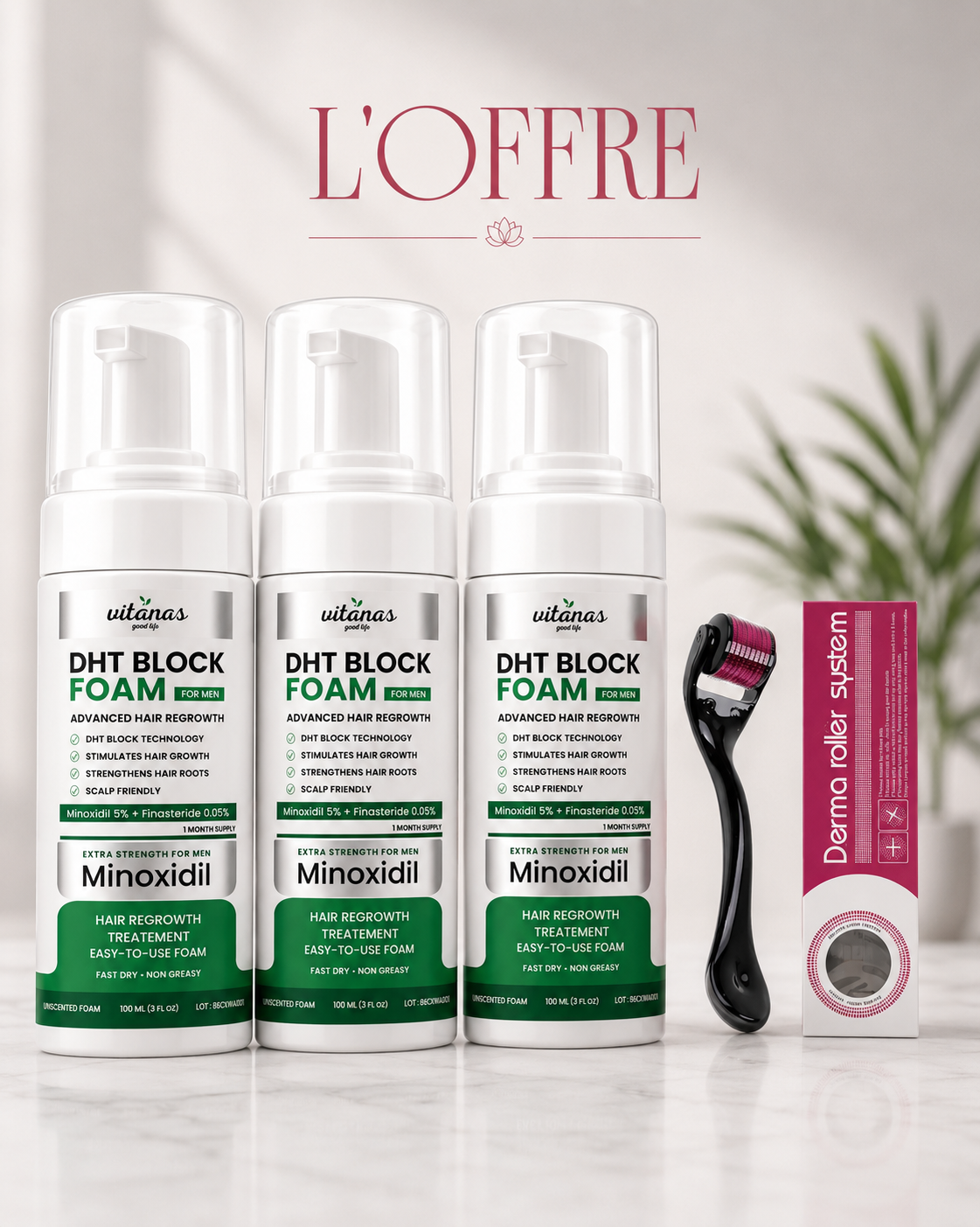 Vitanas Minoxidil Foam 5% + Finasteride 0.05%