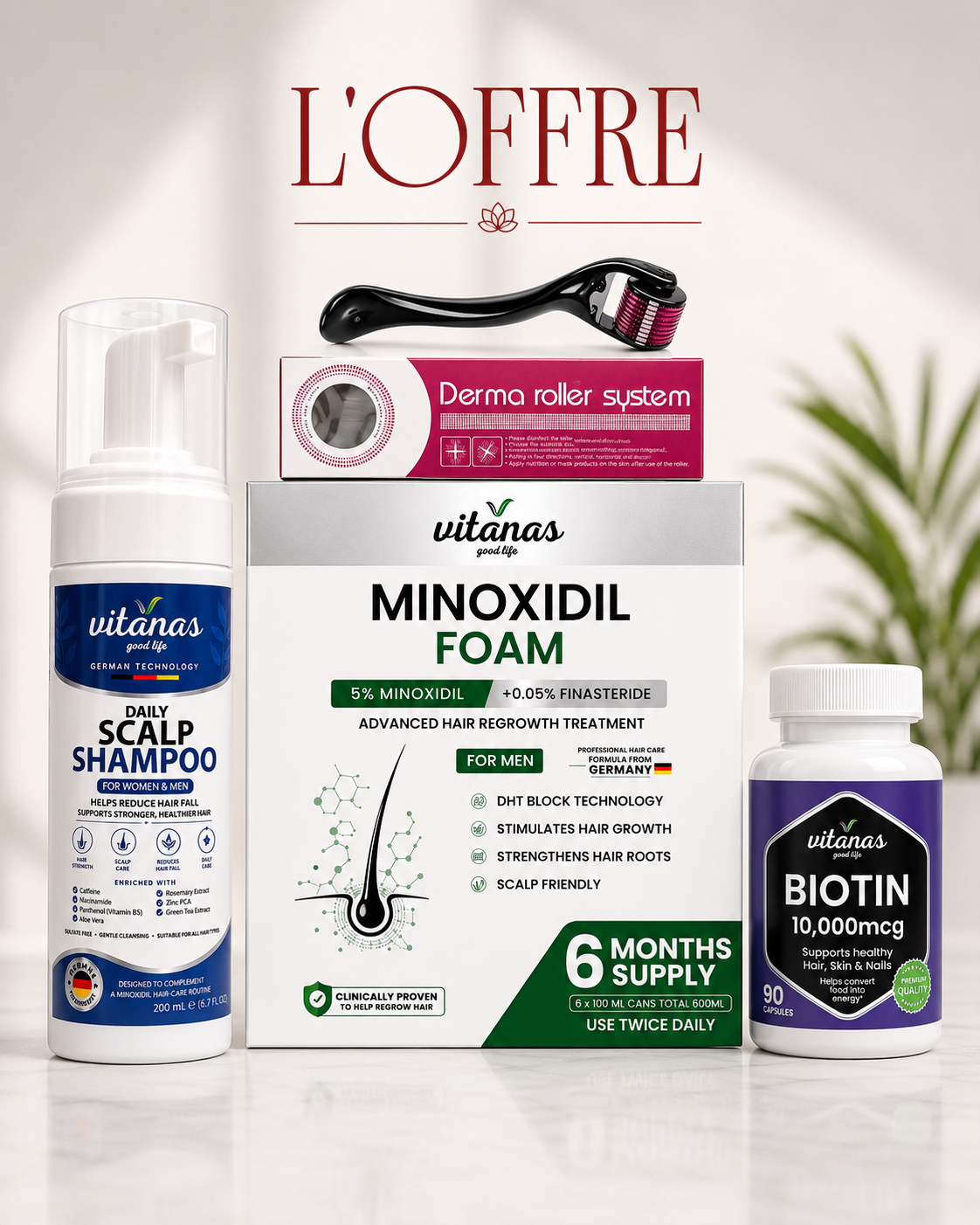 Vitanas Minoxidil Foam 5% + Finasteride 0.05%